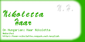 nikoletta haar business card